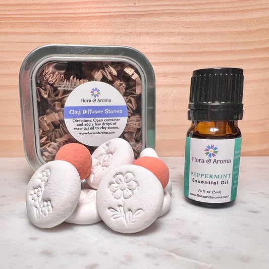 Peppermint Clay Diffuser Stones